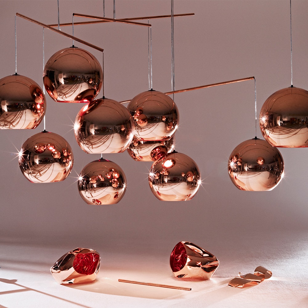 Tom Dixon Copper ROUND PENDANT lamp One Two modern lighting factory